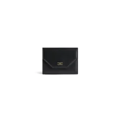 Women's Envelope Compact Wallet With Card Holder  in Black