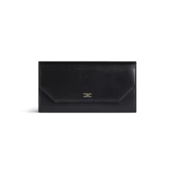 Women's Envelope Long Wallet With Card Holder in Black