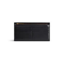 Women's Envelope Long Wallet With Card Holder in Black