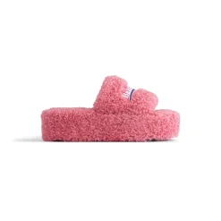 Women's Furry Platform Sandal in Pink