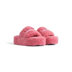 Women's Furry Platform Sandal  in Pink
