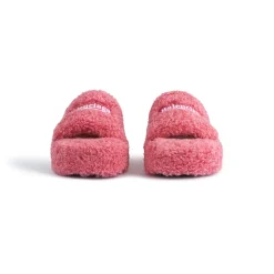 Women's Furry Platform Sandal in Pink