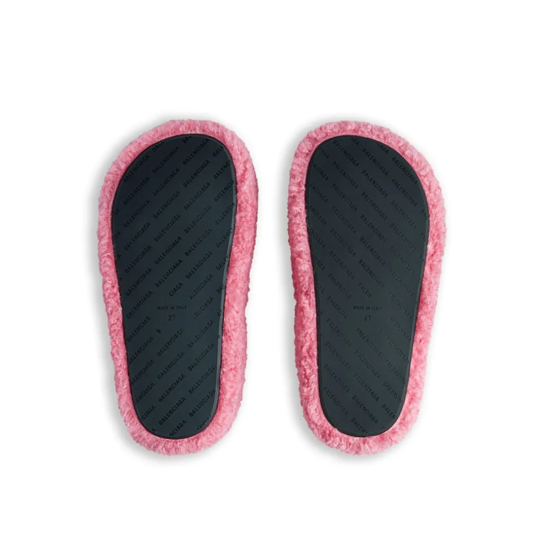 Women's Furry Platform Sandal in Pink