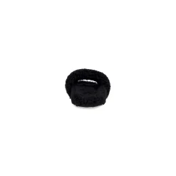Women's Furry Slide Sandal in Black/white/red