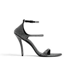 Women's Honey 110mm Sandal With Rhinestones in Black/grey