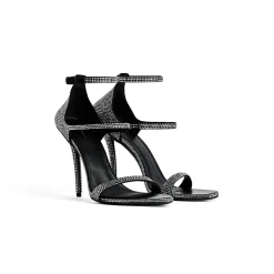 Women's Honey 110mm Sandal With Rhinestones  in Black/grey