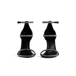Women's Honey 110mm Sandal With Rhinestones in Black/grey