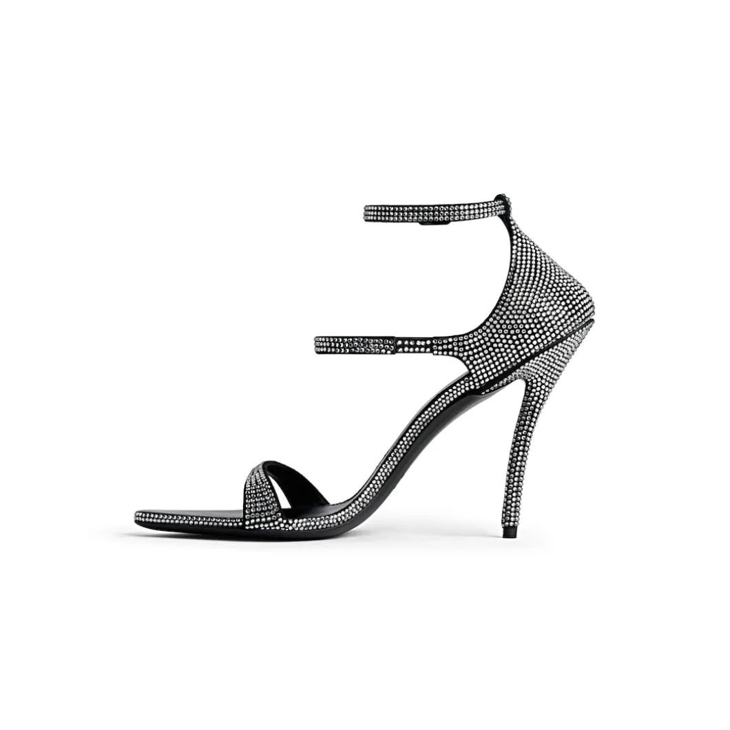 Women's Honey 110mm Sandal With Rhinestones in Black/grey