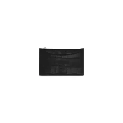 Women's Hourglass Long Coin And Card Holder Crocodile Embossed in Black