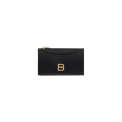 Women's Hourglass Long Coin And Card Holder in Black