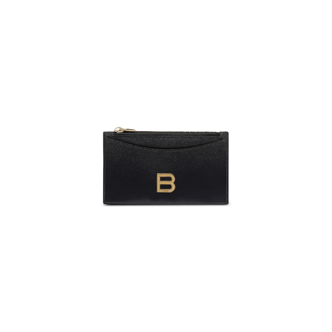 Women's Hourglass Long Coin And Card Holder in Black
