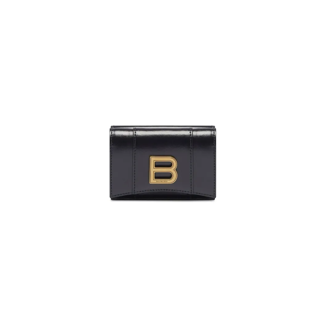 Women's Hourglass Mini Wallet in Black