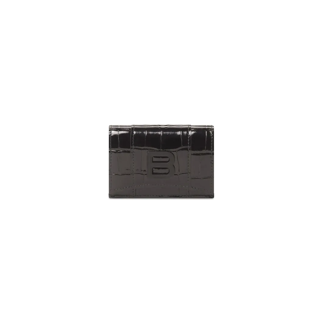 Women's Hourglass Mini Wallet in Black