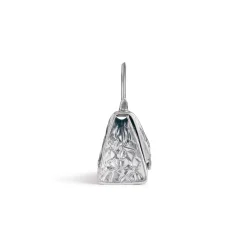 Women's Hourglass Small Handbag Crushed Effect in Silver