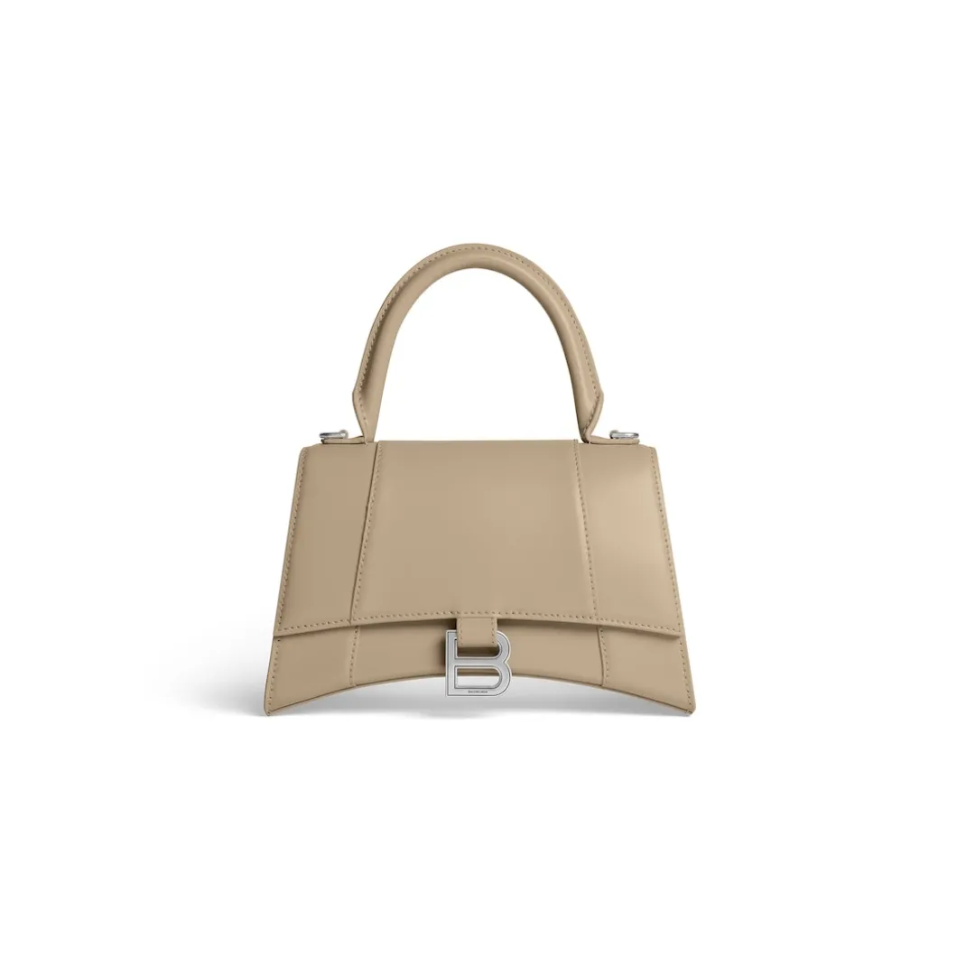 Women's Hourglass Small Handbag Box in Beige