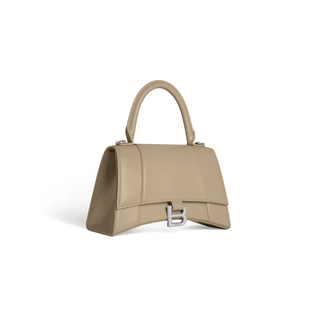 Women's Hourglass Small Handbag Box in Beige