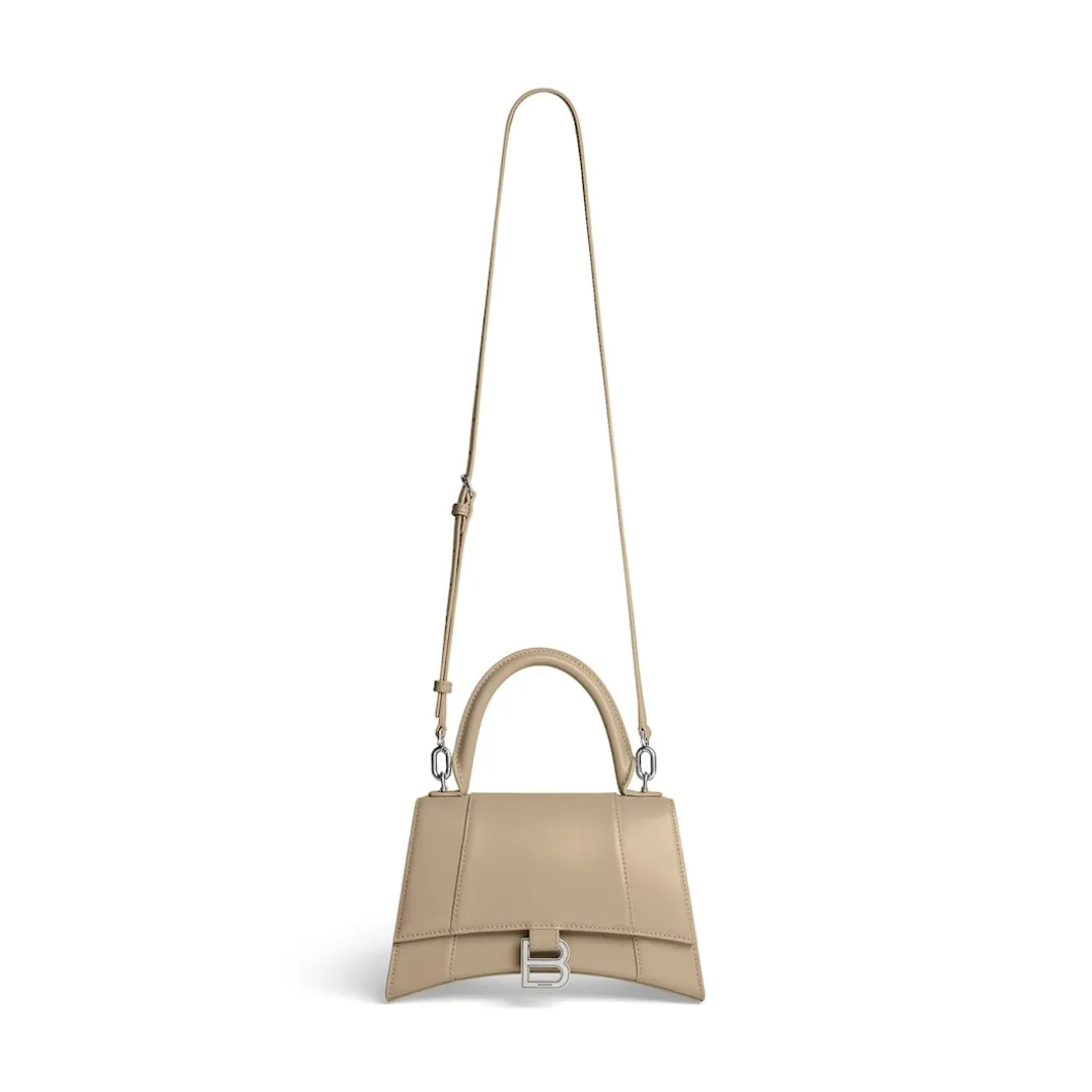 Women's Hourglass Small Handbag Box in Beige