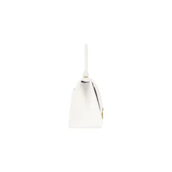 Women's Hourglass Small Handbag Crocodile Embossed in White