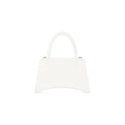 Women's Hourglass Small Handbag Crocodile Embossed in White