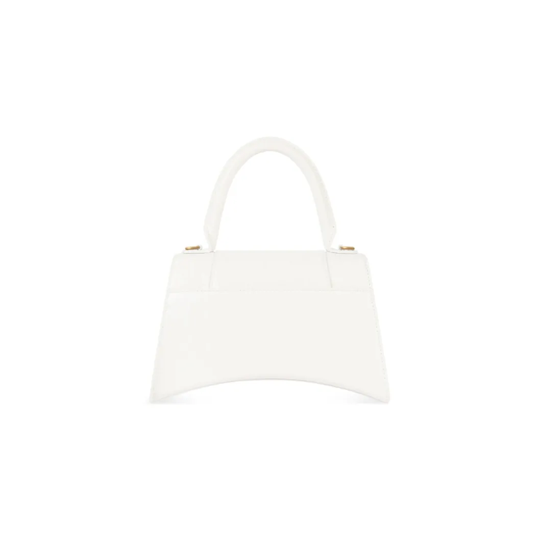 Women's Hourglass Small Handbag Crocodile Embossed in White