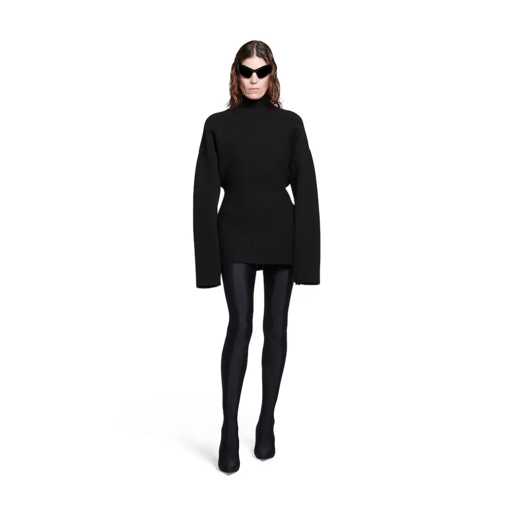 Women's Hourglass Turtleneck Sweater in Black