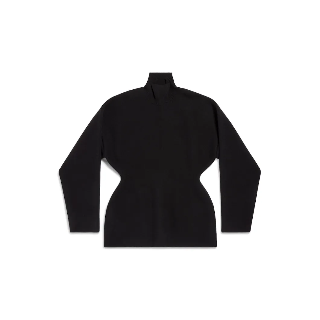 Women's Hourglass Turtleneck Sweater in Black