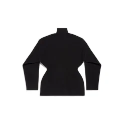 Women's Hourglass Turtleneck Sweater in Black