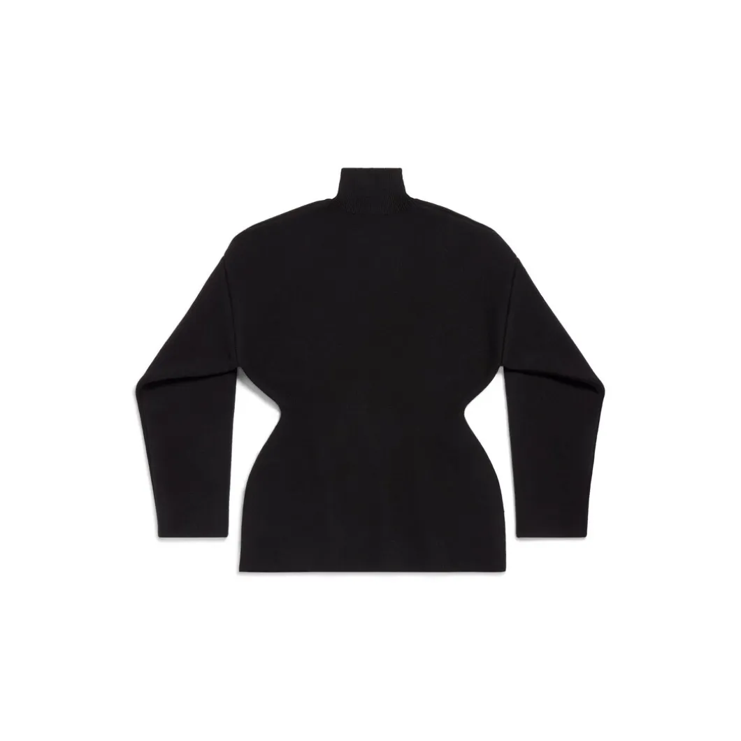 Women's Hourglass Turtleneck Sweater in Black
