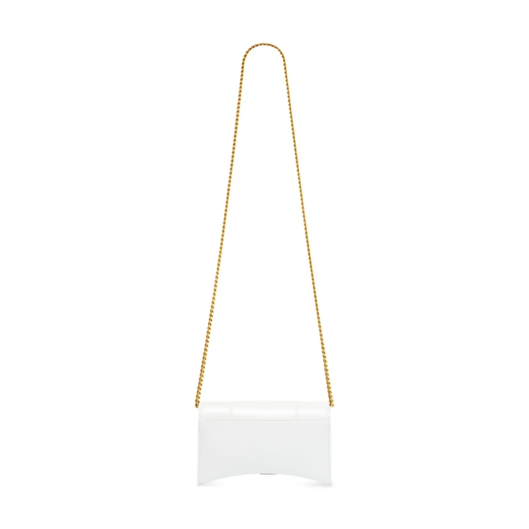Women's Hourglass Wallet On Chain Box in White