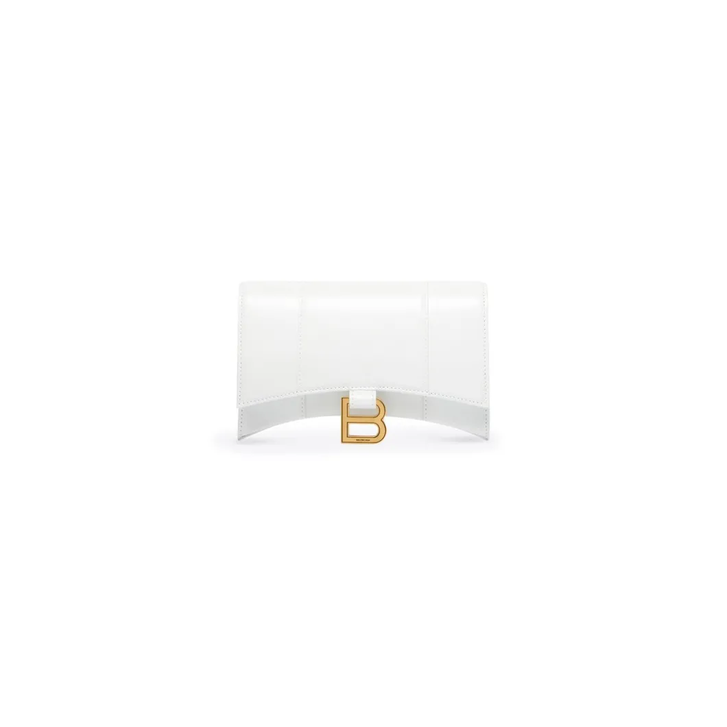 Women's Hourglass Wallet On Chain Box in White