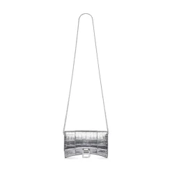 Women's Hourglass Wallet On Chain in Silver