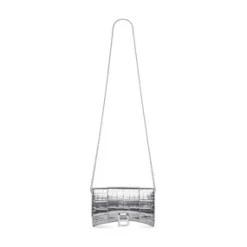 Women's Hourglass Wallet On Chain in Silver