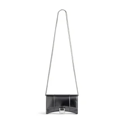 Women's Hourglass Wallet On Chain Metallized in Grey