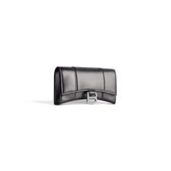Women's Hourglass Wallet On Chain Metallized in Grey