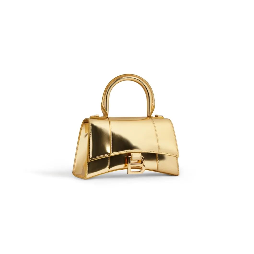 Women's Hourglass Xs Handbag Mirror Effect in Gold