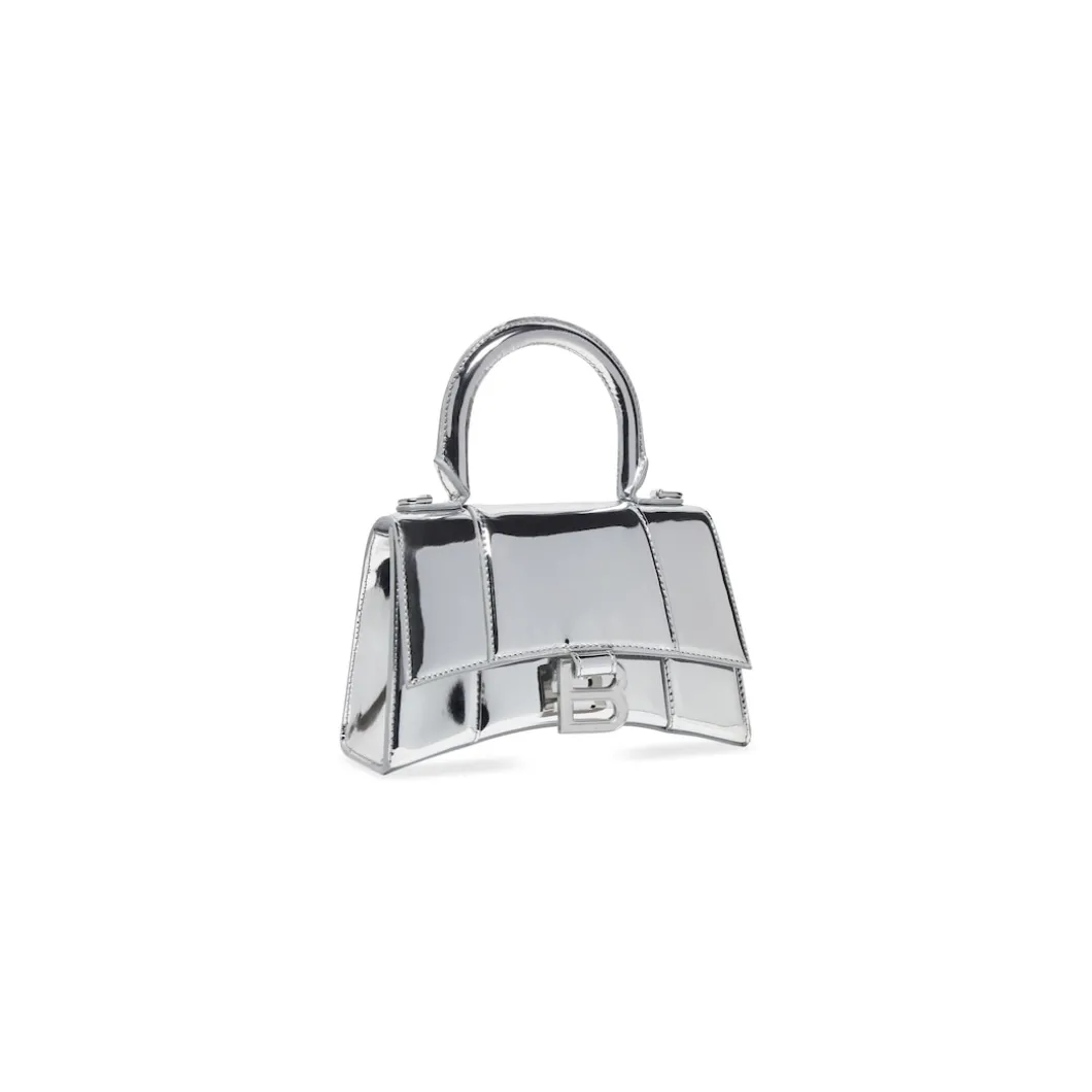 Women's Hourglass Xs Handbag Mirror Effect in Silver
