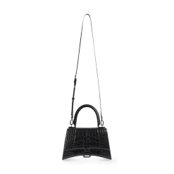 Women's Hourglass Xs Handbag Crocodile Embossed in Black