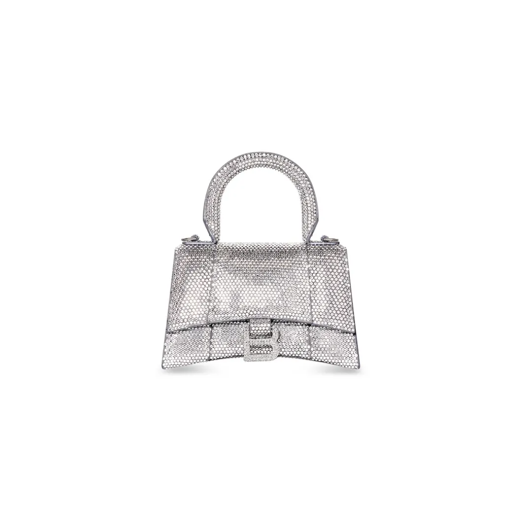 Women's Hourglass Xs Handbag With Rhinestones in Grey