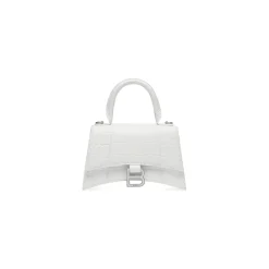 Women's Hourglass Xs Handbag Crocodile Embossed in White