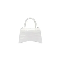 Women's Hourglass Xs Handbag Crocodile Embossed in White