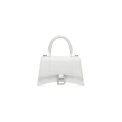 Women's Hourglass Xs Handbag Crocodile Embossed in White