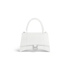 Women's Hourglass Xs Handbag Crocodile Embossed in White