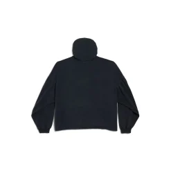 Women's I Love Paris & Balenciaga Cropped Hoodie Oversized in Black Faded