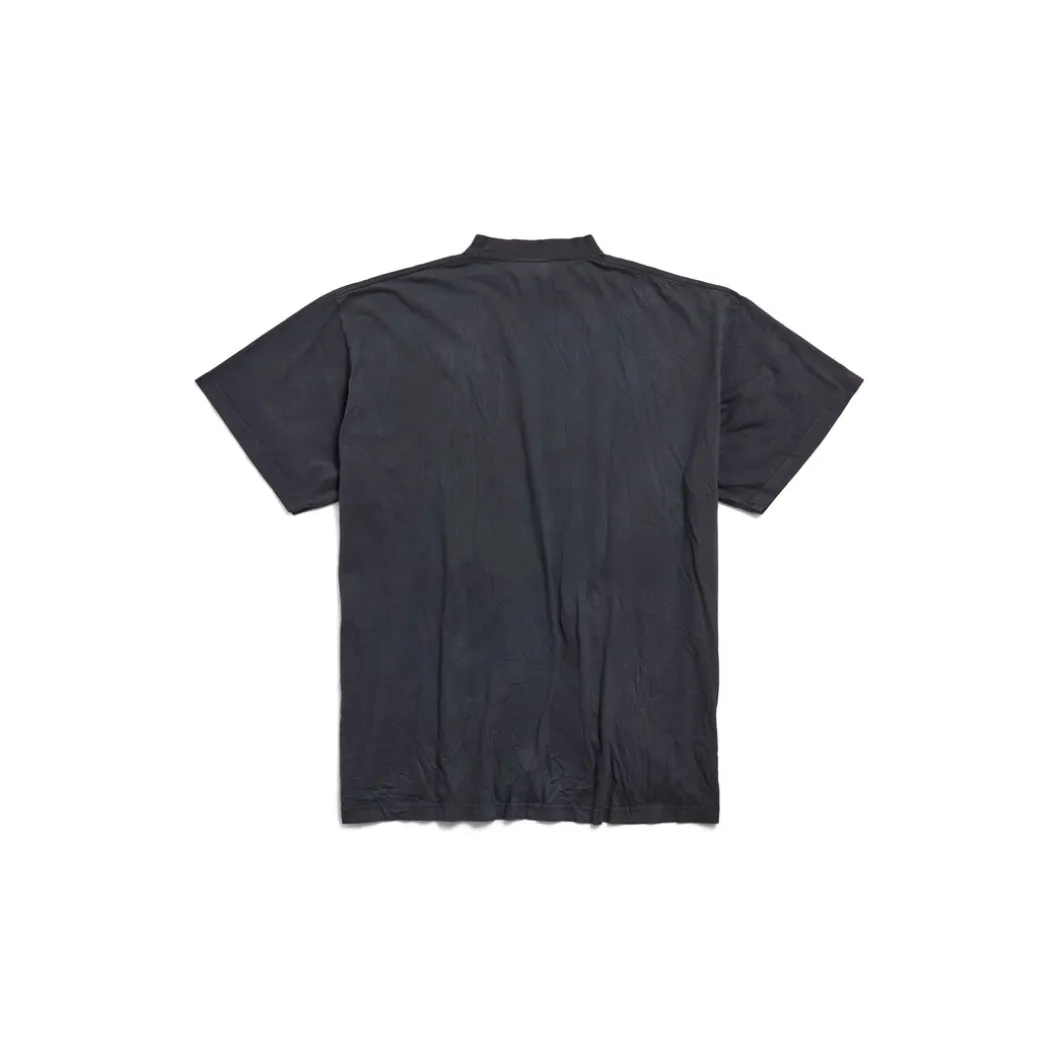 Women's Keep Calm T-shirt Oversized in Black Faded