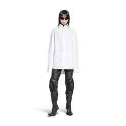 Women's Kick Collar Shirt Large Fit in White