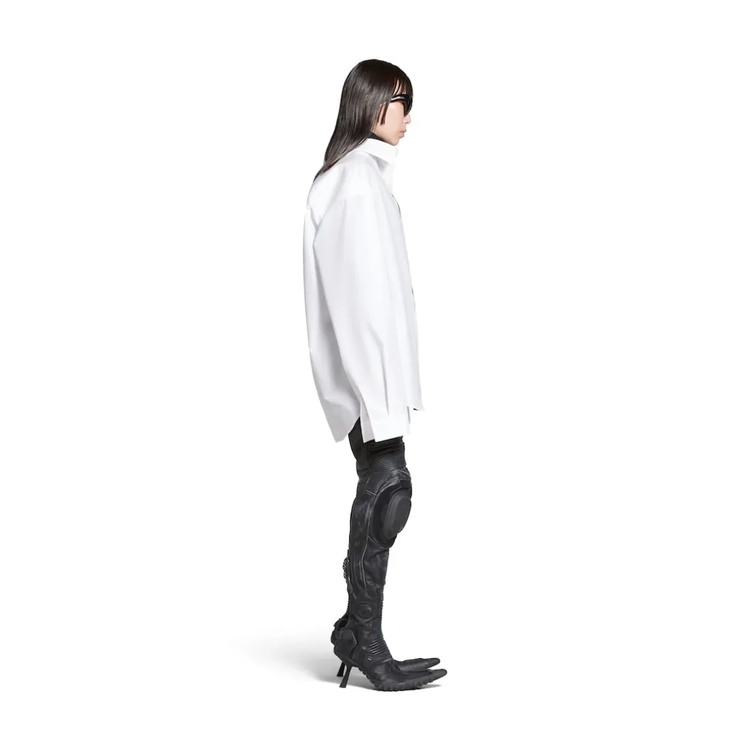 Women's Kick Collar Shirt Large Fit in White