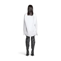 Women's Kick Collar Shirt Large Fit in White