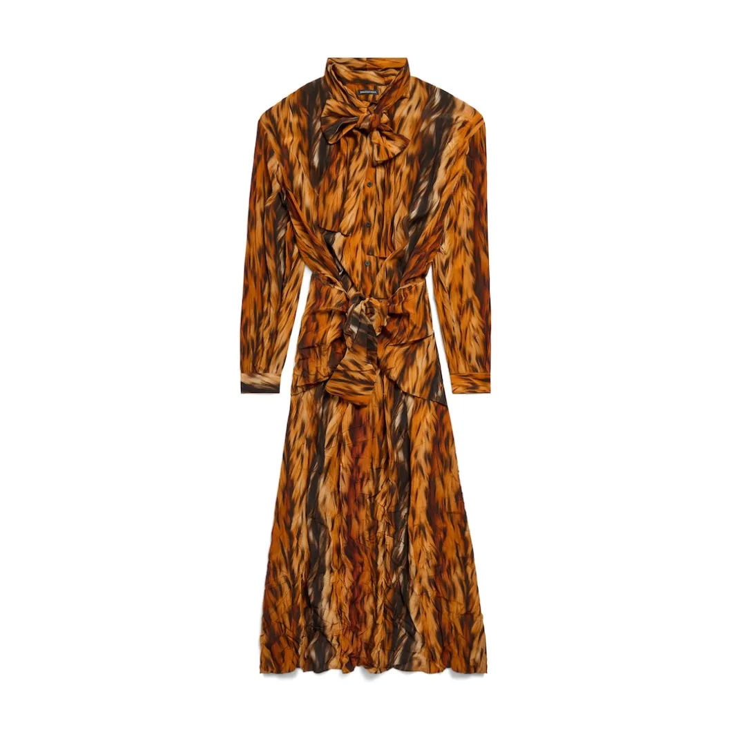 Women's Knotted Dress in Brown