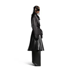 Women's Knotted Lavalière Blouse in Black