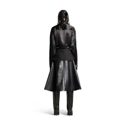 Women's Knotted Lavalière Blouse in Black